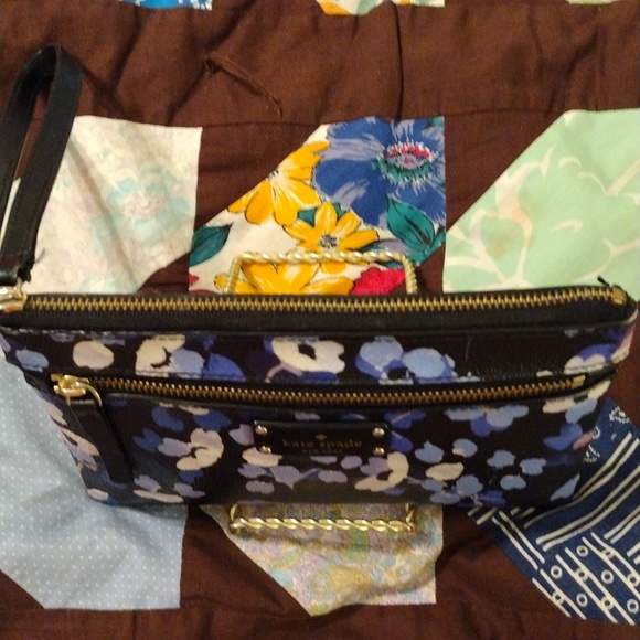 Kate Spade Black and Blue Floral Clutch - Picture 3 of 7